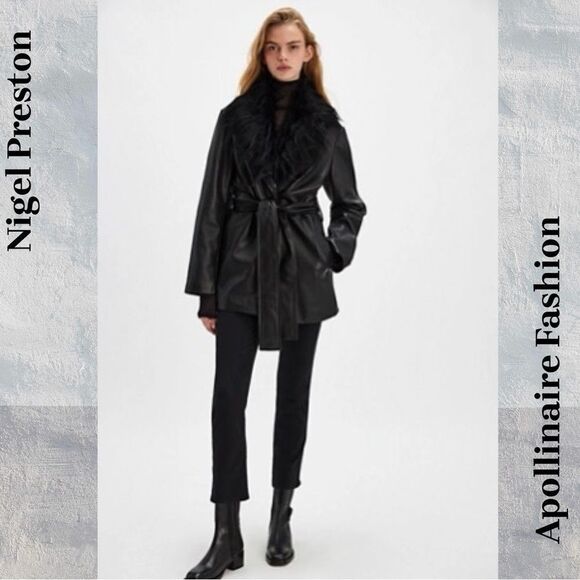 FREE PEOPLE BY NIGEL PRESTON NOVA BLACK LEATHER JACKET LARGE NWT - Picture 5 of 9